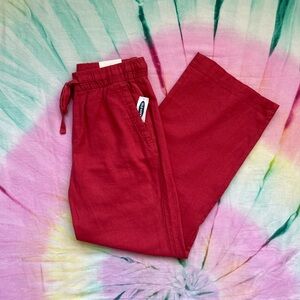NWT Old Navy Coral Linen-Blend Wide Leg Pant | Size XS